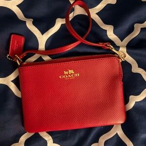 Coach Red Leather Wristlet